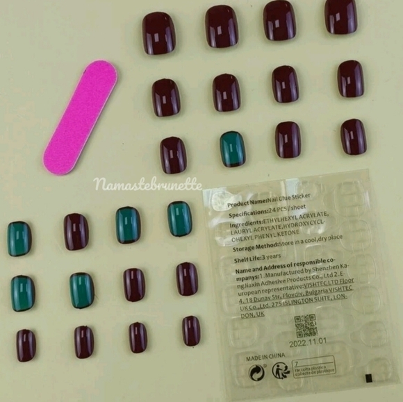 2/$16 Boho Brown Green Press On Nails - Picture 4 of 17